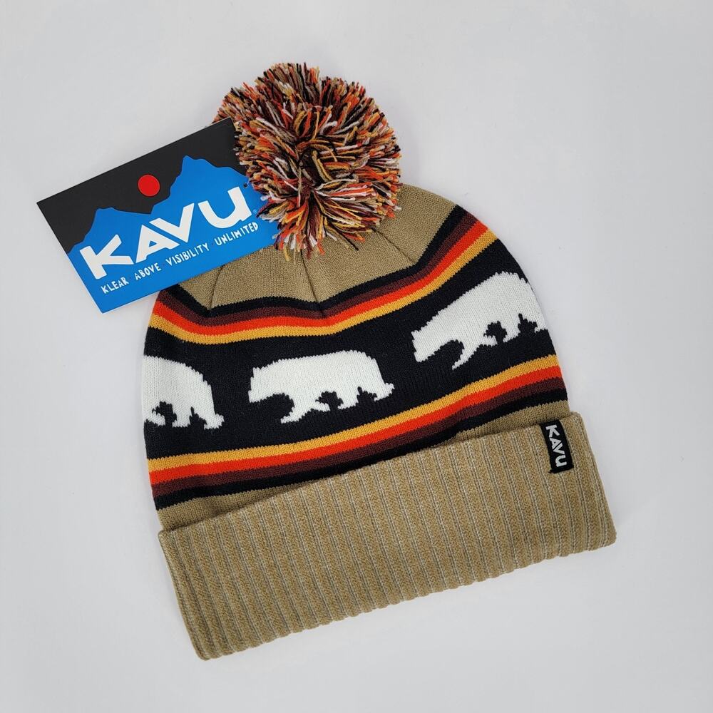 Kavu Pom Beanie Herschel Snow Bear Knit Hat OSFM